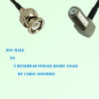 BNC Male to F Bulkhead Female Right Angle RF Cable Assembly