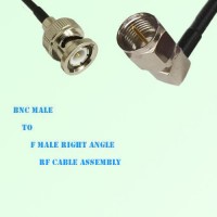 BNC Male to F Male Right Angle RF Cable Assembly