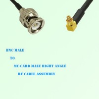 BNC Male to MC-Card Male Right Angle RF Cable Assembly