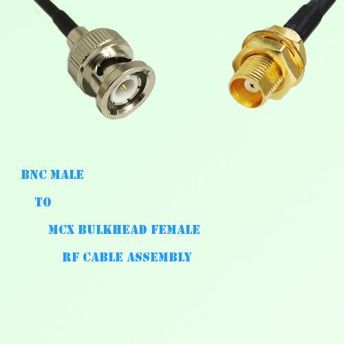 BNC Male to MCX Bulkhead Female RF Cable Assembly