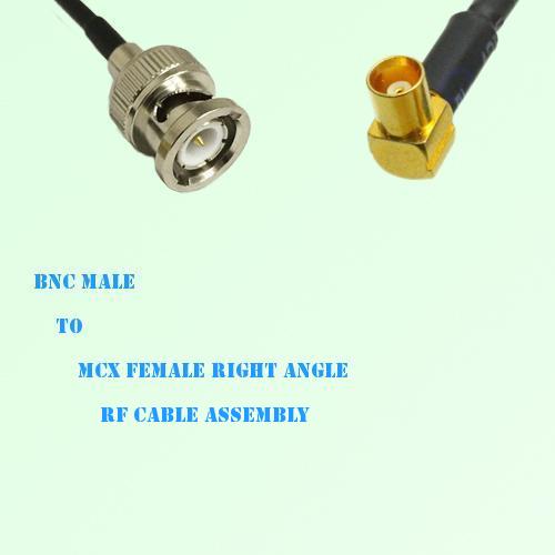 BNC Male to MCX Female Right Angle RF Cable Assembly