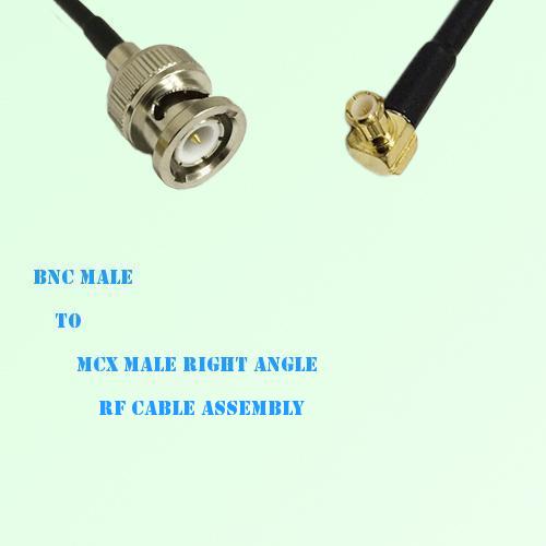 BNC Male to MCX Male Right Angle RF Cable Assembly