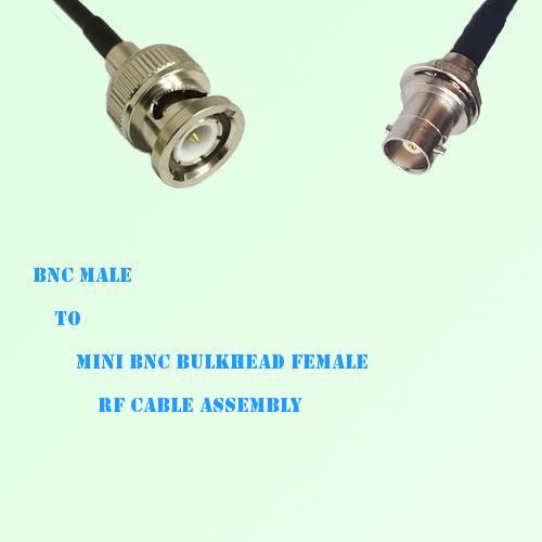 BNC Male to Mini BNC Bulkhead Female RF Cable Assembly