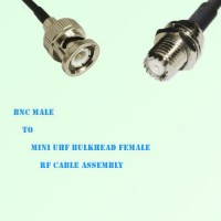 BNC Male to Mini UHF Bulkhead Female RF Cable Assembly