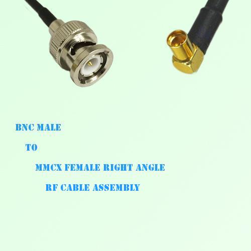 BNC Male to MMCX Female Right Angle RF Cable Assembly