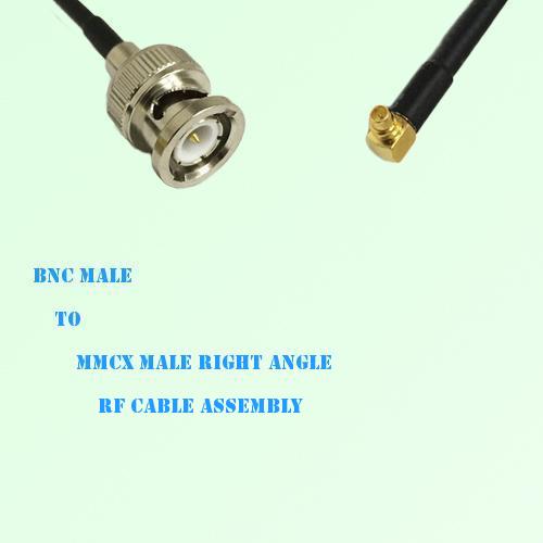 BNC Male to MMCX Male Right Angle RF Cable Assembly