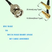 BNC Male to MS156 Male Right Angle RF Cable Assembly
