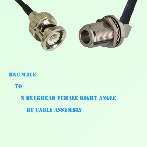BNC Male to N Bulkhead Female Right Angle RF Cable Assembly