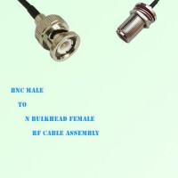 BNC Male to N Bulkhead Female RF Cable Assembly