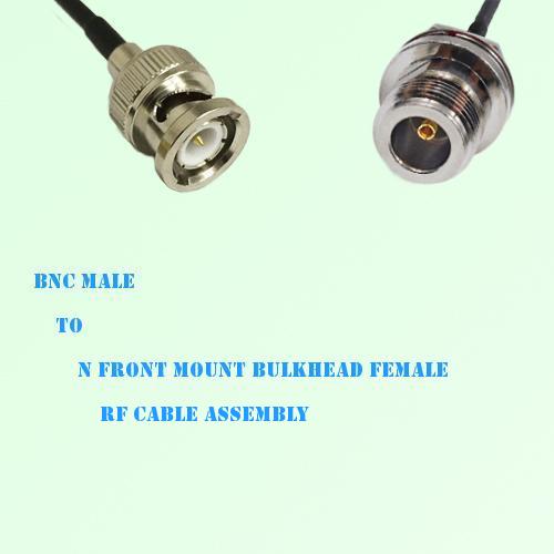 BNC Male to N Front Mount Bulkhead Female RF Cable Assembly