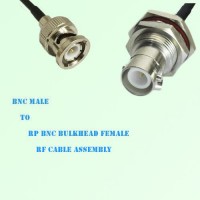 BNC Male to RP BNC Bulkhead Female RF Cable Assembly