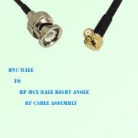 BNC Male to RP MCX Male Right Angle RF Cable Assembly