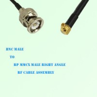 BNC Male to RP MMCX Male Right Angle RF Cable Assembly