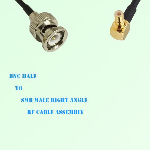 BNC Male to SMB Male Right Angle RF Cable Assembly