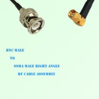 BNC Male to SSMA Male Right Angle RF Cable Assembly