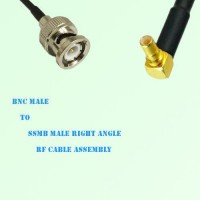 BNC Male to SSMB Male Right Angle RF Cable Assembly