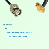 BNC Male to SSMC Female Right Angle RF Cable Assembly