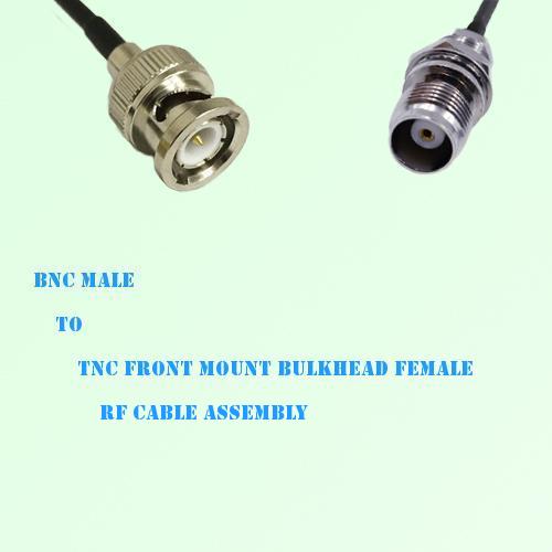 BNC Male to TNC Front Mount Bulkhead Female RF Cable Assembly