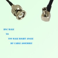 BNC Male to TS9 Male Right Angle RF Cable Assembly