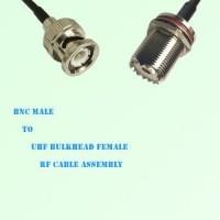 BNC Male to UHF Bulkhead Female RF Cable Assembly