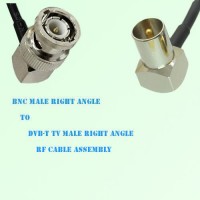 BNC Male Right Angle to DVB-T TV Male Right Angle RF Cable Assembly