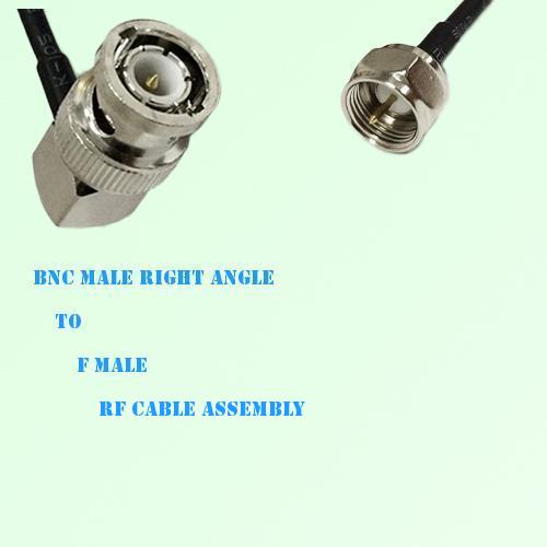 BNC Male Right Angle to F Male RF Cable Assembly