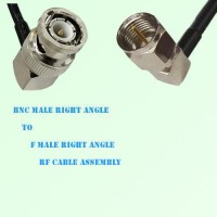 BNC Male Right Angle to F Male Right Angle RF Cable Assembly