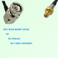 BNC Male Right Angle to Microdot 10-32 M5 Female RF Cable Assembly