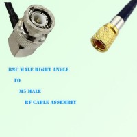 BNC Male Right Angle to Microdot 10-32 M5 Male RF Cable Assembly