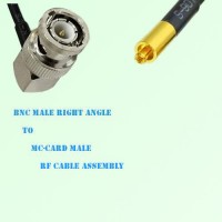 BNC Male Right Angle to MC-Card Male RF Cable Assembly