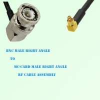 BNC Male Right Angle to MC-Card Male Right Angle RF Cable Assembly
