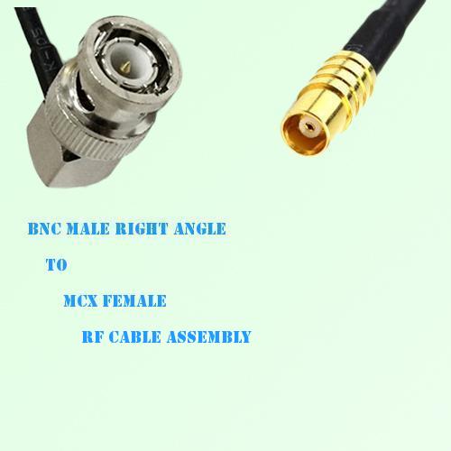 BNC Male Right Angle to MCX Female RF Cable Assembly