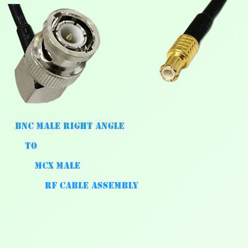 BNC Male Right Angle to MCX Male RF Cable Assembly