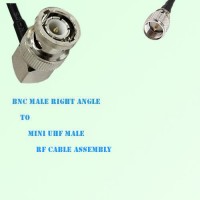 BNC Male Right Angle to Mini UHF Male RF Cable Assembly