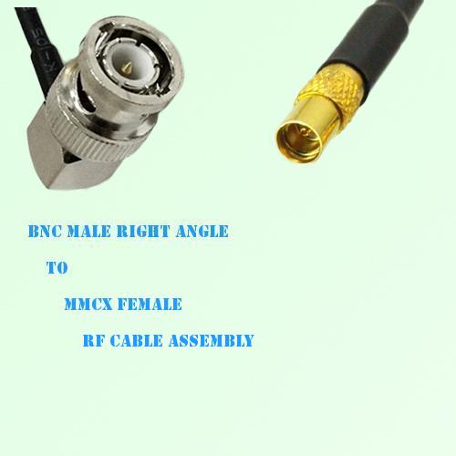 BNC Male Right Angle to MMCX Female RF Cable Assembly