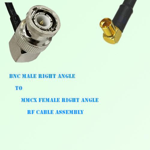 BNC Male Right Angle to MMCX Female Right Angle RF Cable Assembly