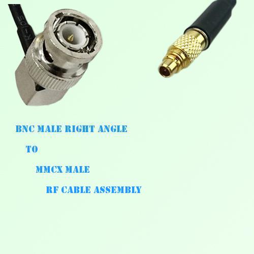 BNC Male Right Angle to MMCX Male RF Cable Assembly