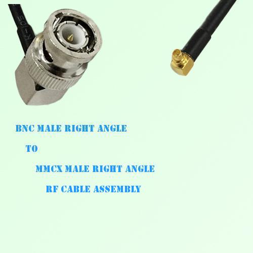 BNC Male Right Angle to MMCX Male Right Angle RF Cable Assembly