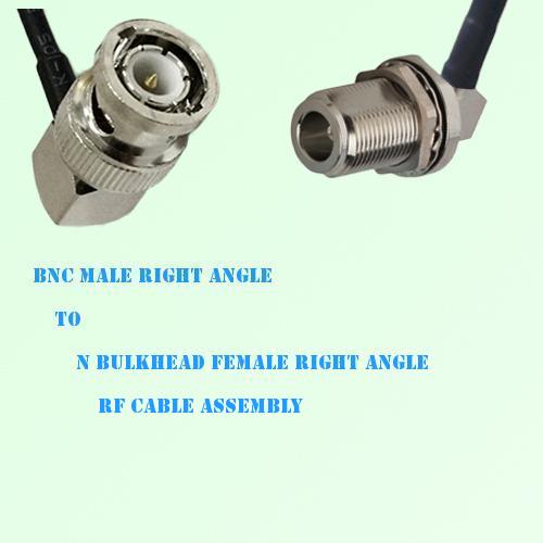 BNC Male R/A to N Bulkhead Female R/A RF Cable Assembly