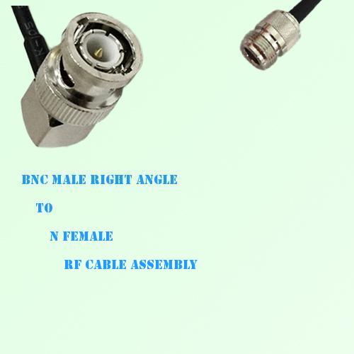 BNC Male Right Angle to N Female RF Cable Assembly