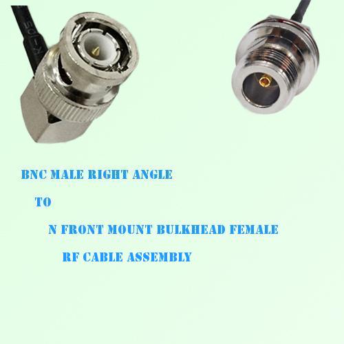 BNC Male R/A to N Front Mount Bulkhead Female RF Cable Assembly