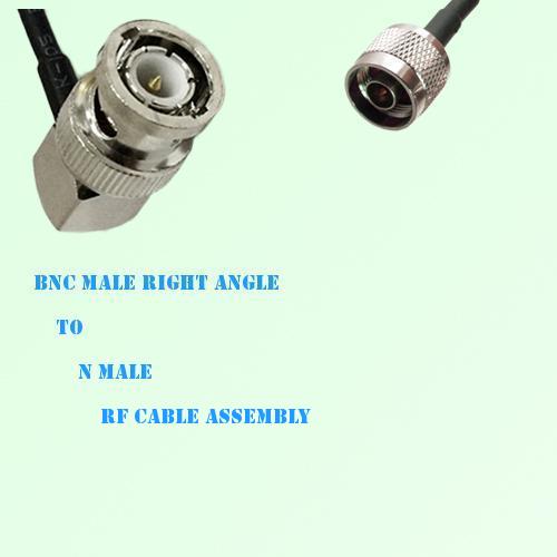 BNC Male Right Angle to N Male RF Cable Assembly
