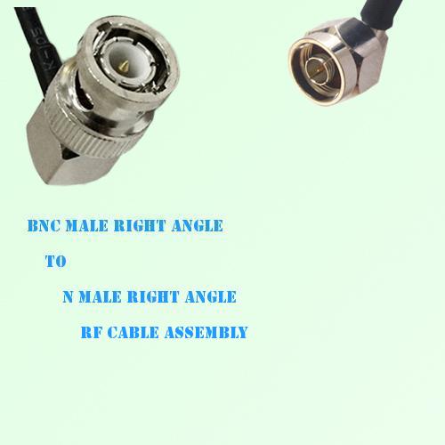 BNC Male Right Angle to N Male Right Angle RF Cable Assembly