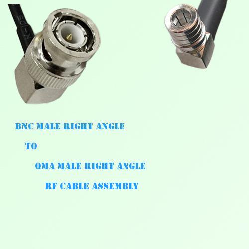 BNC Male Right Angle to QMA Male Right Angle RF Cable Assembly