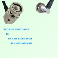 BNC Male Right Angle to QN Male Right Angle RF Cable Assembly