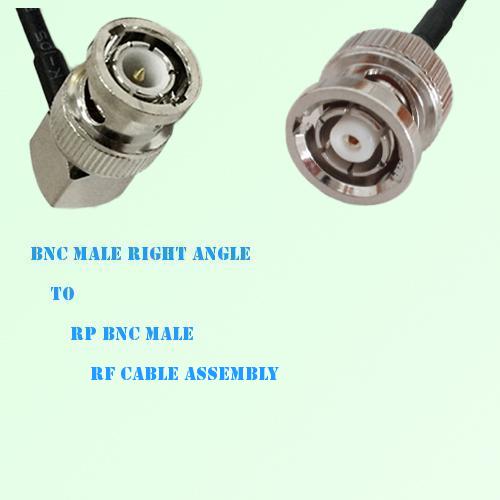 BNC Male Right Angle to RP BNC Male RF Cable Assembly