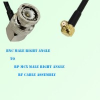 BNC Male Right Angle to RP MCX Male Right Angle RF Cable Assembly