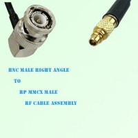 BNC Male Right Angle to RP MMCX Male RF Cable Assembly