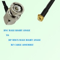 BNC Male Right Angle to RP MMCX Male Right Angle RF Cable Assembly