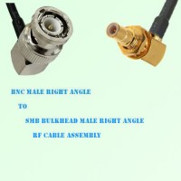 BNC Male R/A to SMB Bulkhead Male R/A RF Cable Assembly